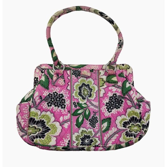 Vera Bradley Retired Priscilla Pink Flower Clamshell Shoulder Purse Handbag - Picture 1 of 10
